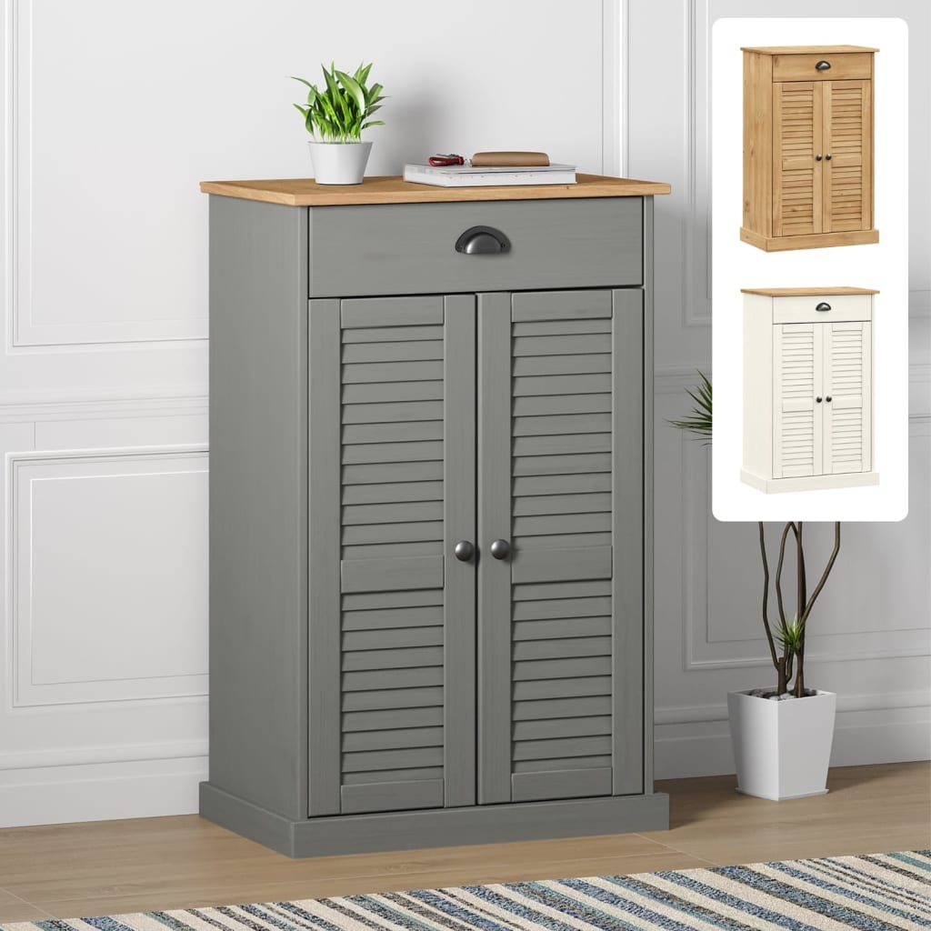 vidaXL Shoe Cabinet Shoe Storage Organizer with Doors VIGO Solid Wood Pine